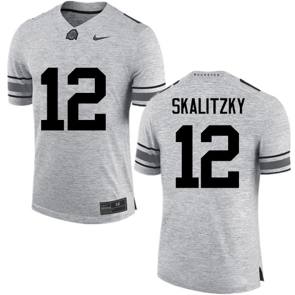 Men Ohio State Buckeyes #12 Brendan Skalitzky College Football Jerseys Game-Gray